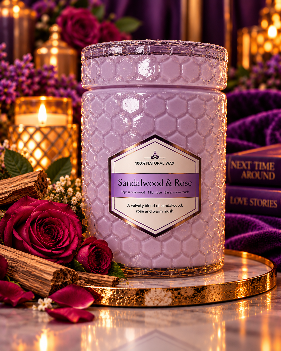 Candle: Sandalwood & Rose